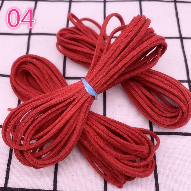 5yards/lot 3 Mm Flat Faux Suede Braided Cord Korean Velvet Leather Handmade Thread String Rope For DIY Jewelry Making Supplies