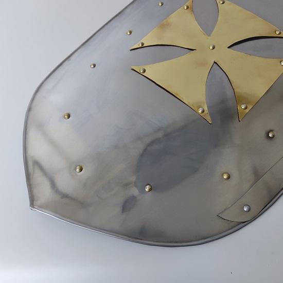 60.96 Cm Medieval Knight Crusader Cross Shield, Larp Re-enactment Cosplay Shield, Functional Armour Knight Battle Shield