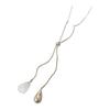 Minimalist Silver Teardrop Pendant Necklace Elegant Dainty Sweater Chain For Women Fashion Jewelry Gift