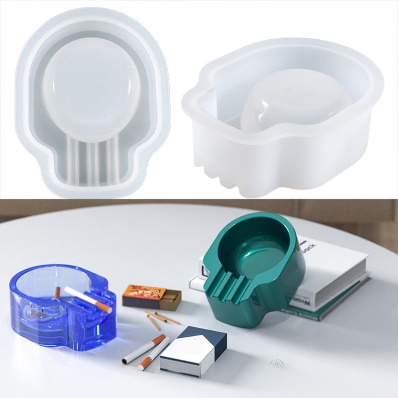 Silicone Ashtray Resin Mold Expoy Resin Casting Mold Round Jewelry Box Molds for DIY Crafts Trinket for Case Home Decora