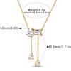 Luxury Waterdrop Square Zircon CZ Pendant Necklace for Women Gold Plated Stainless Steel Clavicle Chain Collar Necklaces Jewelry