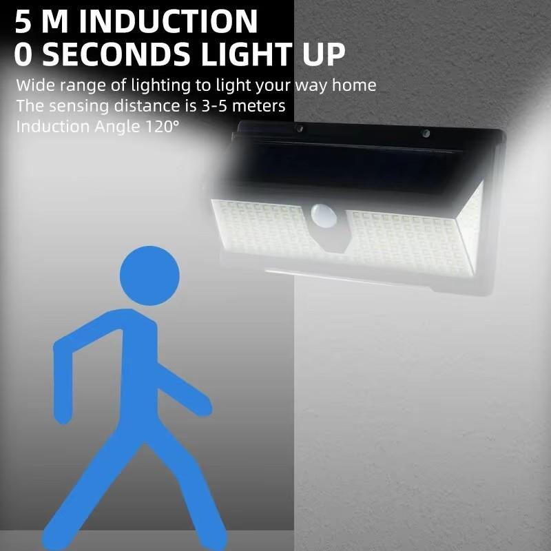 190led Solar Led Light Outdoor Garden Decoration Wall Lamp With 4 Mode IP65 Waterproof Solar Motion Sensor Light For Yard Door