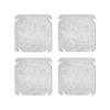 Electrical Box Cover Plate In Metal with Blank Face and Corner Mount Alignment for Wall Cover Update Work
