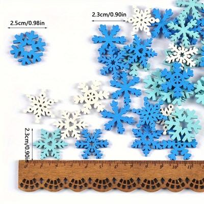 200Pcs Christmas Snowflake Mix Shape Wooden Pendants White Snowflakes Ornaments for New Year Navidad Xmas Decor