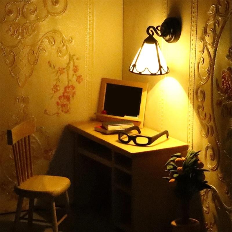 Sconce Model Bedroom Wall Light Miniature Furniture Model Accessories Role Play Furnishings Lighting Toy Doll House