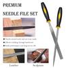 10pcs Needle File Set - Bearing Steel Files with Non-Slips Ergonomic Handles for Precise Filing on Wood 3x140mm/4x160mm/5x180mm