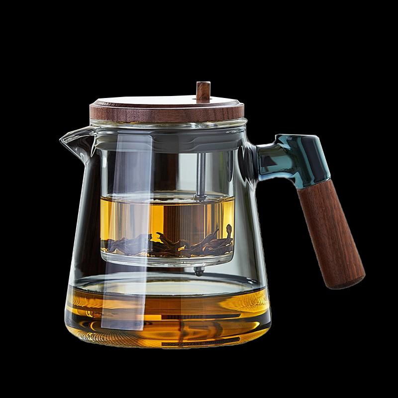 900ml Press-Type Heat-Resistant Side-Handle Tea Infuser Teapot