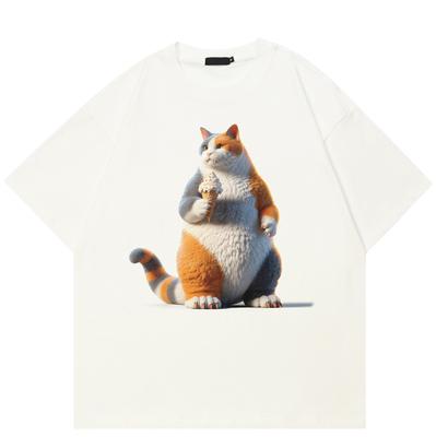 Streetwear 3D Digital Cat Unisex T-Shirt Baumwolle T-Shirt Unisex Tops Tees Sommer Kurzarm T-Shirt