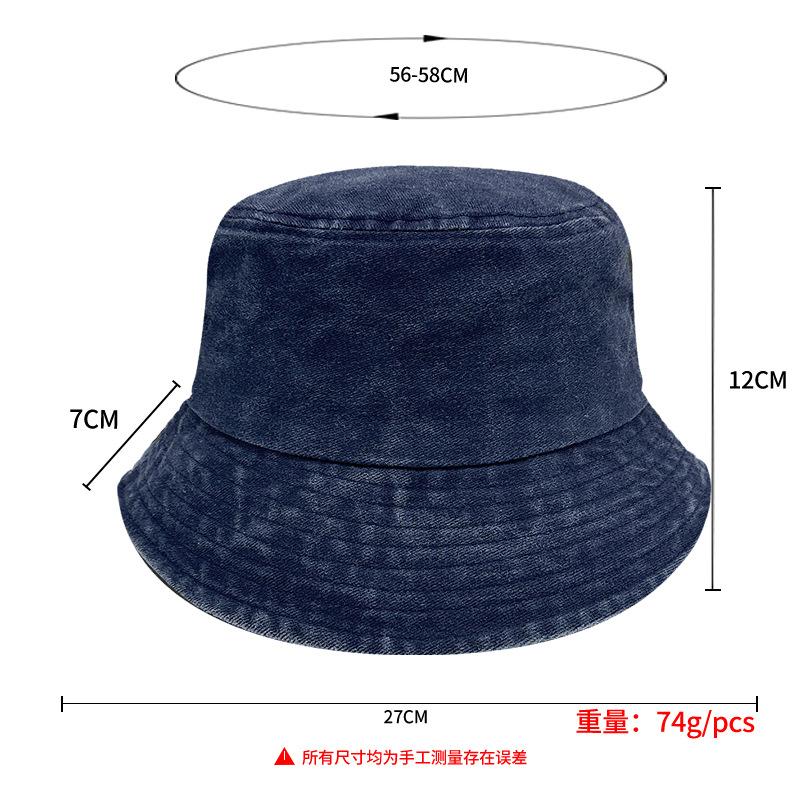 Old Washed Bucket Hat Retro Cowboy Hat Summer Sun Protection Cowboy Basin Hat Embroidery