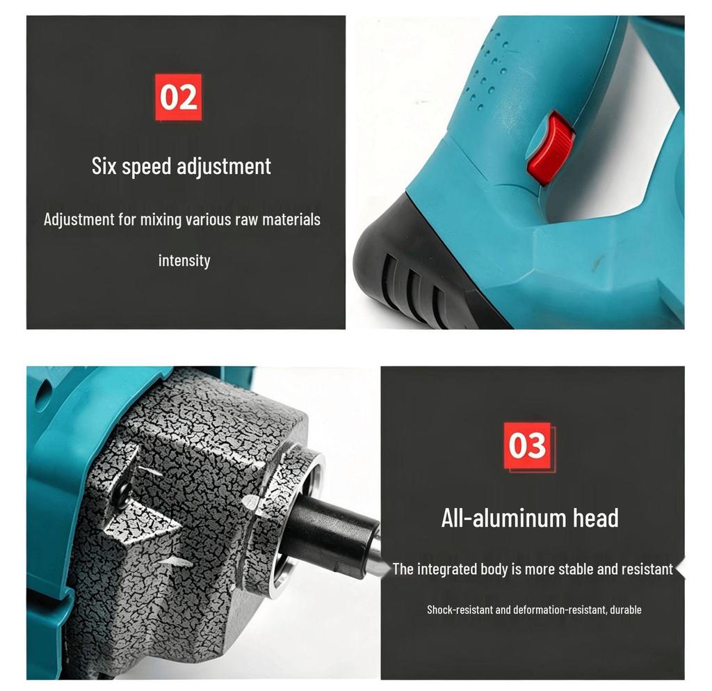 Handheld Electric Mixer for Paint, Cement, Putty, and Powder