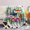 1PC Cartoon Toucan Decor Print FlAannel Blanket, High quality Comfortable for All Seasons, Home Decor, Warmth and Comfort