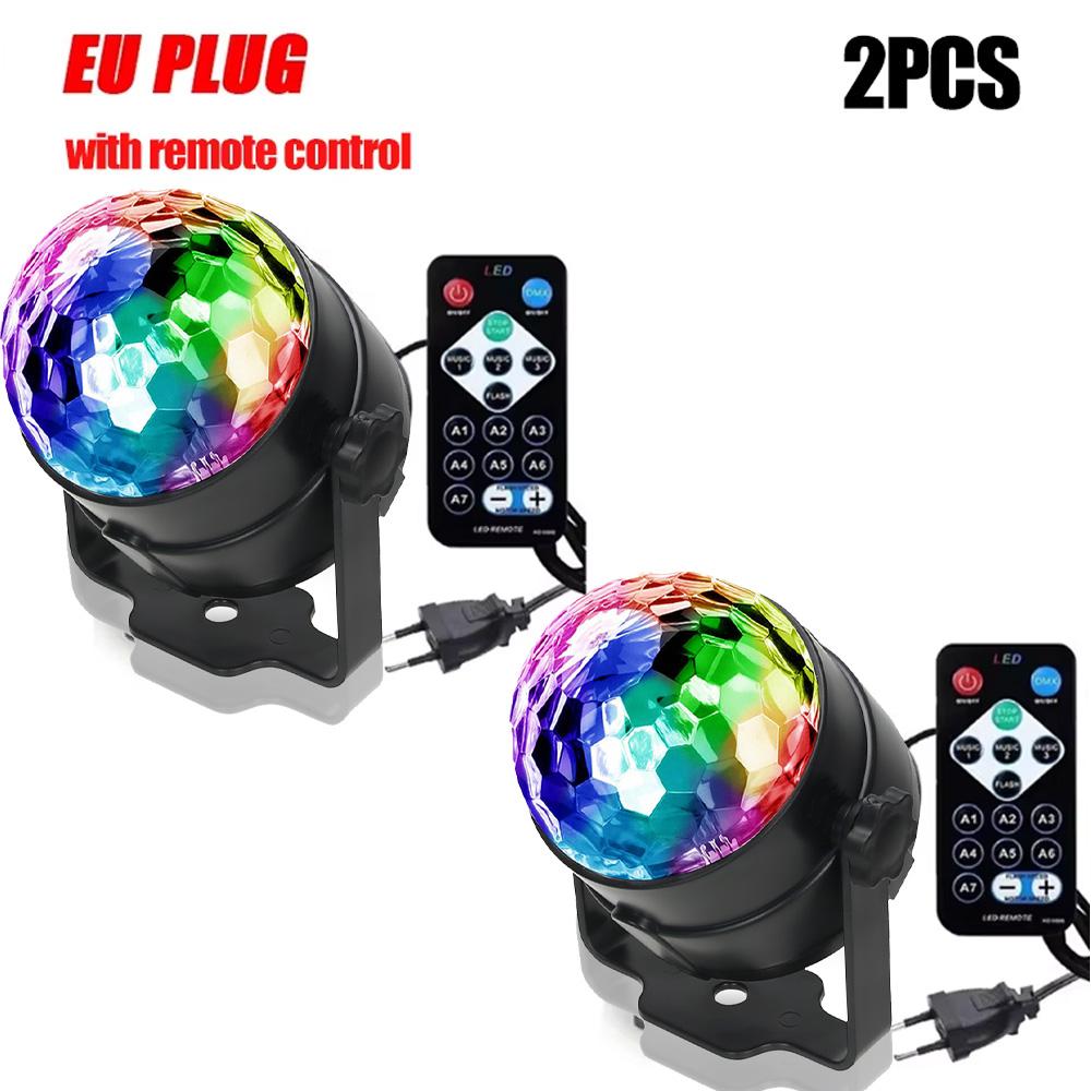 LED Stage Disco Light Rotating DJ Ball Strobe Colorful Magic Dance Car Ambient RGB Christmas Gift Party Club Car Laser Show Lamp