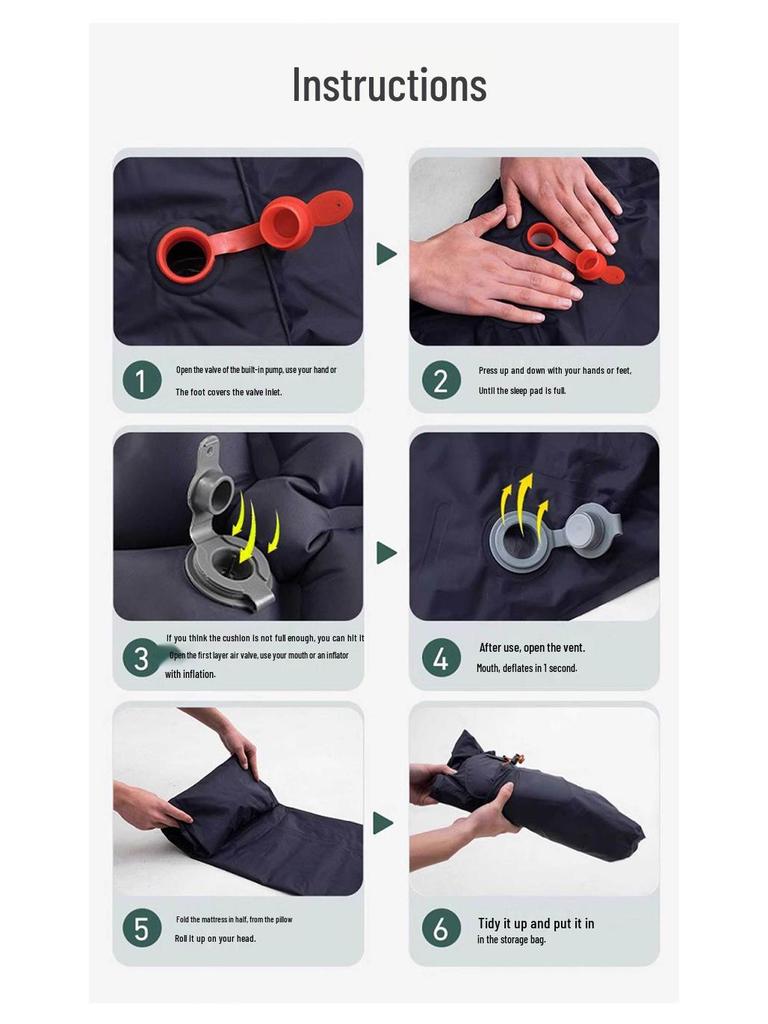 Opblaasbaar Campingmatras met Voetpomp en Ingebouwd Kussen