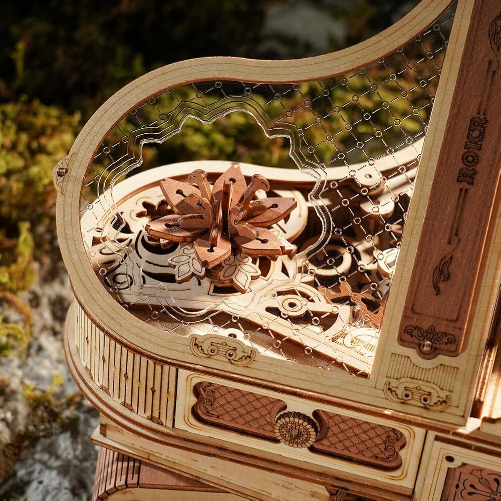 ROKR 3D Wooden Puzzle Mechanical Piano Music Box DIY Craft Kit