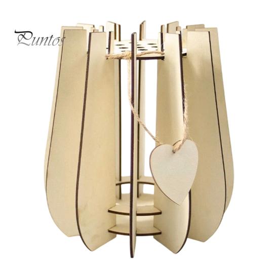 Creative Artistic Ornaments for Balcony Wooden Puzzle Flower Vase, Display Stand Flowers or Elegant Home Accents Courtyard Artificial Flowers,
