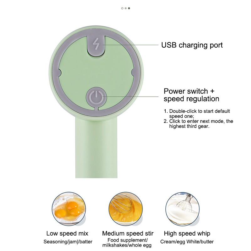 Wireless Mini Mixer Electric Food Blender Handheld Mixer Egg Beater Automatic Cream Food Cake Baking Dough Mixer
