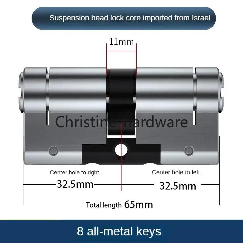 65-130 мм Высококачественный Замочный цилиндр Европейского стандарта, Замочный цилиндр для входной двери Super C-уровня защиты от взлома, Бытовой Медный Замок 8 Ключей