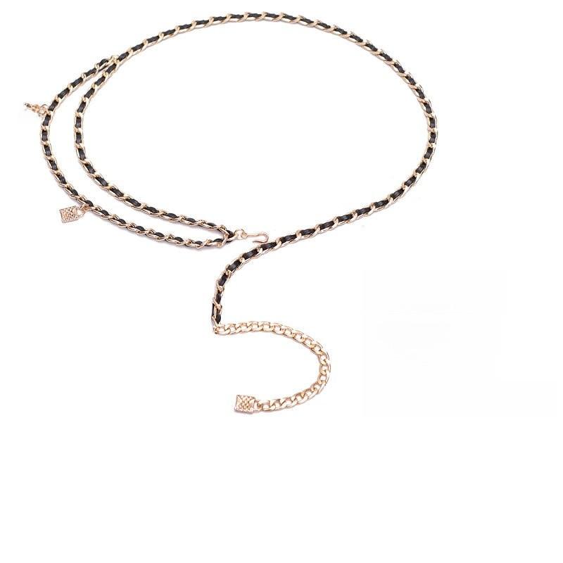 Small Fragrance Waist Chain For Women Metal Elegant Belt With Tassel Details