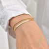 Wind Stainless Steel Bamboo Flat Snake Chain Double Stacked Bracelet, Ladies' Popular Jewelry Br-879