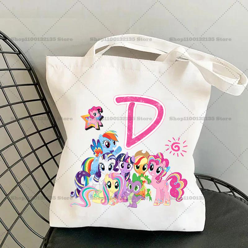 My Little Pony Shoulder Bag Cartoon Letter Handbag Large Capacity Crossbody Fashion Portable Canvas Storage Gift girl 26 Kid Friendly Entertaining Fun