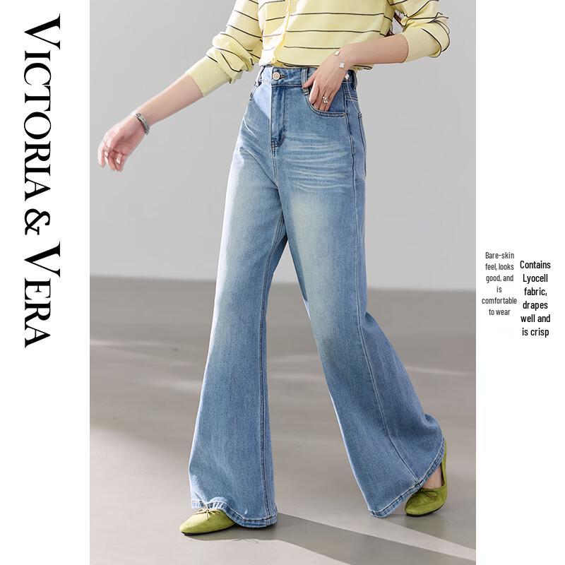 

VICTORIA&VERA Women s Lyocell High-Waist Flared Jeans L
