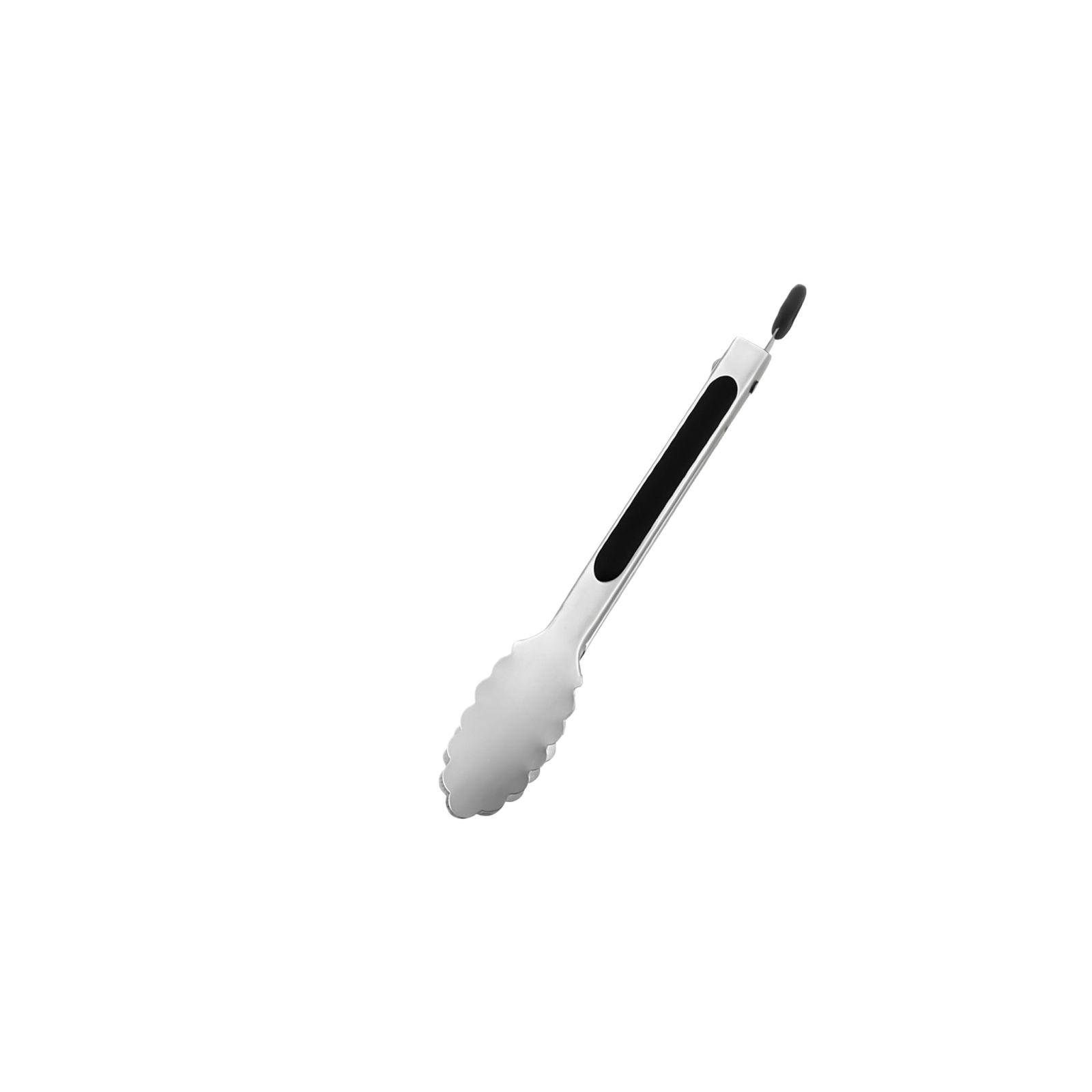 

7 Inch Kitchen Food Tongs Stainless Steel Cooking Tongs for Bread Cake Grilling Serving and Food Handling with Heat Resistant Grip One Size срібний