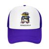 Venezuelan Flag Woman With Messy Bun Sport Mesh Baseball Caps Women Men Unisex Male Beach Dad Hats Hip Hop Trucker Cap