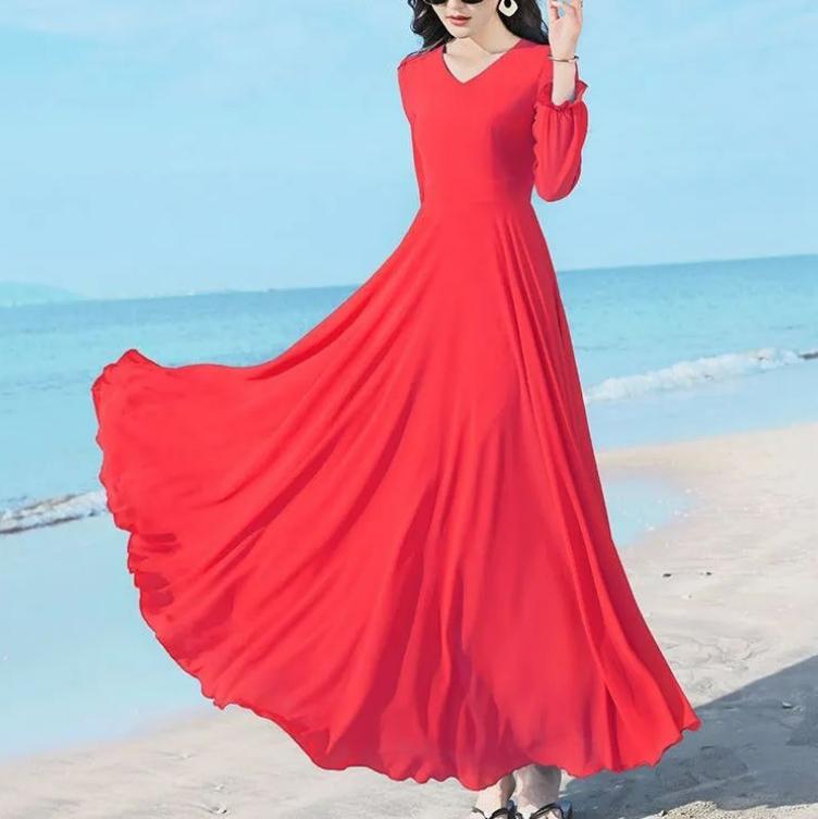 

Летняя мода Новое корейское простое элегантное шифоновое платье средней длины Однотонное V-образный вырез Талия Молния Пэчворк Платья с рукавами-бабочками XXL зелёный