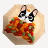 1pc Autumn Leaves Dog Automatic Folding Umbrella - Portable Collapsible Design, 8-Rib Iron Frame, Durable Fabric yy251125169