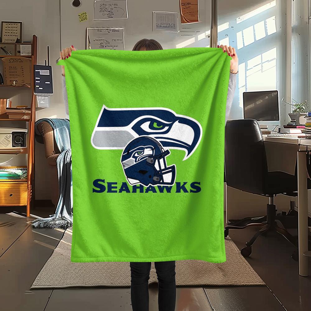1 Stück Seahawks-Print Flanelldecke, Hohe Qualität, Bequem für alle Jahreszeiten, Heimdekoration, Wärme und Komfort, Perfekt für Geschenke