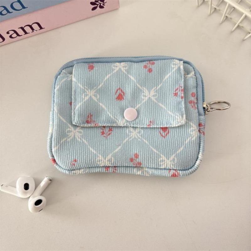 Cute Cartoon Floral Quilting Document Storage Bag Card Wallet Coin Purse ID Card Holder Driver's License Holder Badge Holder
