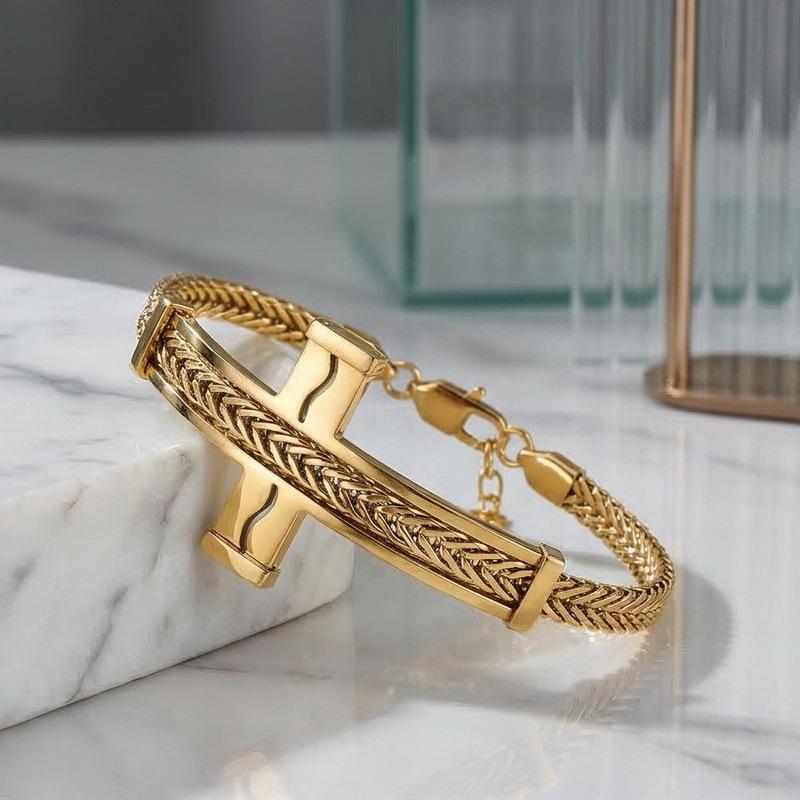 Cross Bend Bracelet, Japanese and Korean Premium Keel Chain Belt Extension Chain Men's Bracelet 2026