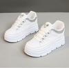 New white sneakers for autumn, thick-soled solid color, durable, versatile and breathable for students P203