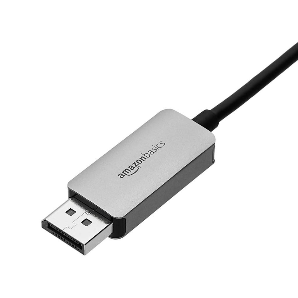 Amazon Basic USB-C DisplayPort Cable for Tablets, Aluminum, 0.9m, Black