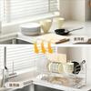 Forinluv Égouttoir à Vaisselle Fin Acier Inoxydable Grand Drainage d'Eau Automatique 41 x x Facile Cuisine Argenté Étagère, Acier, Au-dessus de l'Évier, Capacité, Inoxydable, Plateau,