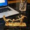 Soccer Player Statue, 3D Printed 2 Men Playing Soccer Figurine, Sports Table Sculpture for Home, Office Decor, Gifts for Sports Lovers, Men