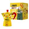 BIALETTI SAKAMOTO DAYS Moka Express Yellow, 3-Cup, Stovetop Coffee Maker, Espresso Maker, and Mocchinetta