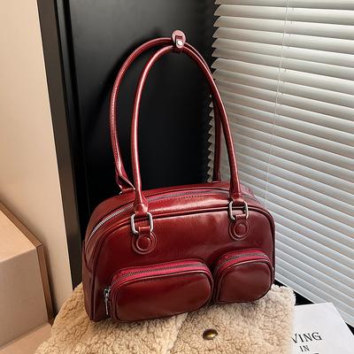 Fashion Trend Niche Retro Underarm Bag Women's Versatile Commuter High-end Sense Solid Color Shoulder Bag