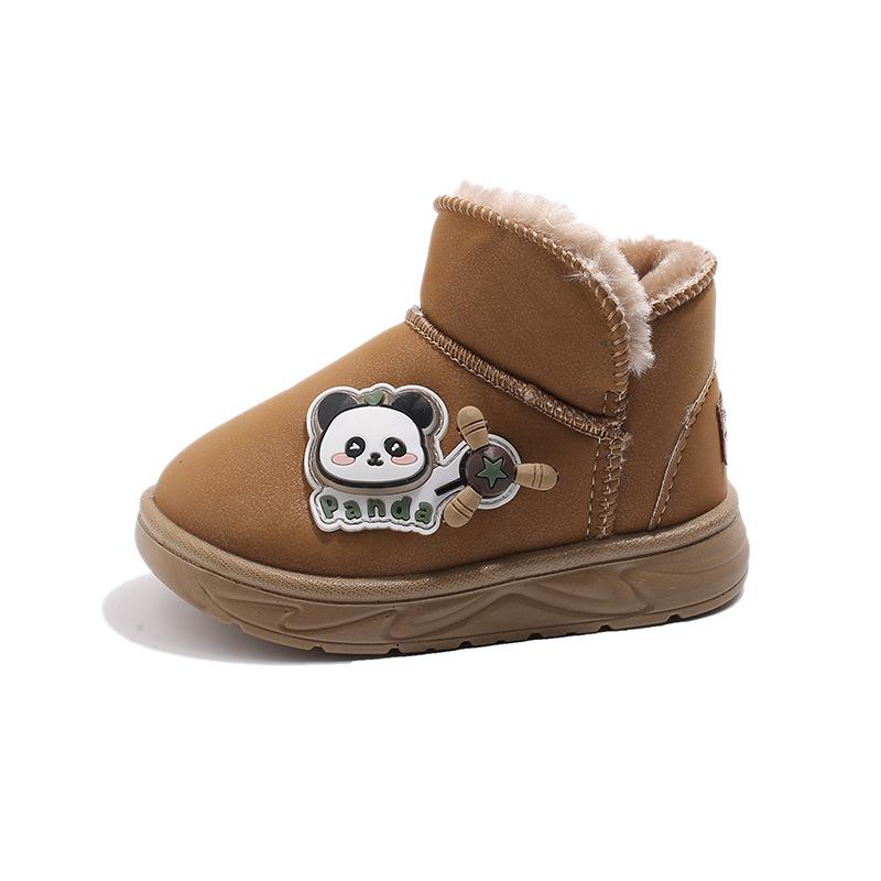 

Детский снежный хлопок 2025 зима взрыв милый мультяшный теплый девочки короткие ботинки мальчики детские бархатные хлопковые ботинки 22-27 yards hand 6 pairs коричневый