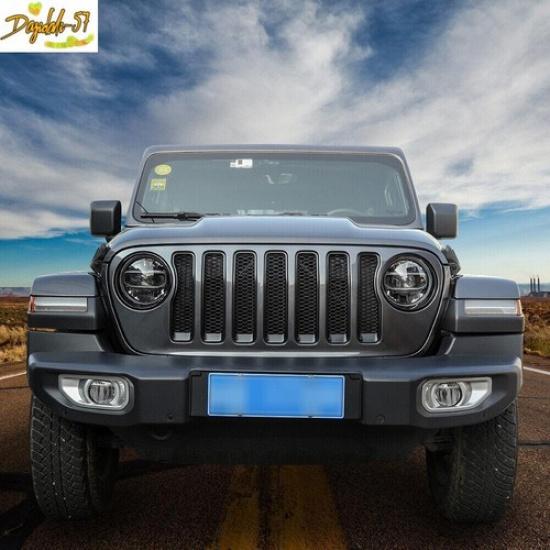 2X Front Headlight Lamp Cover Trim For 2018    Jeep Wrangler JL JT