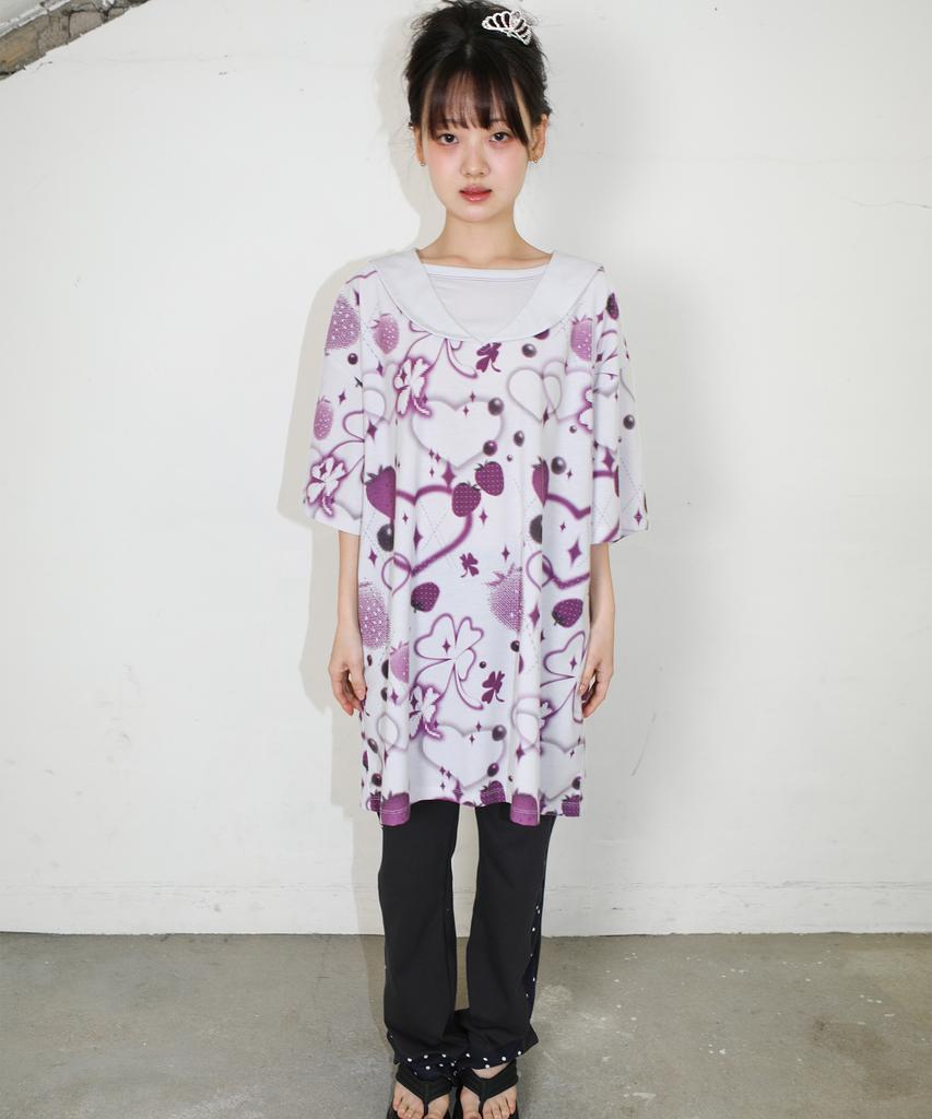NOFFICIALNOFFICE Sailor Berry Lucky Tea Dress Light Gray