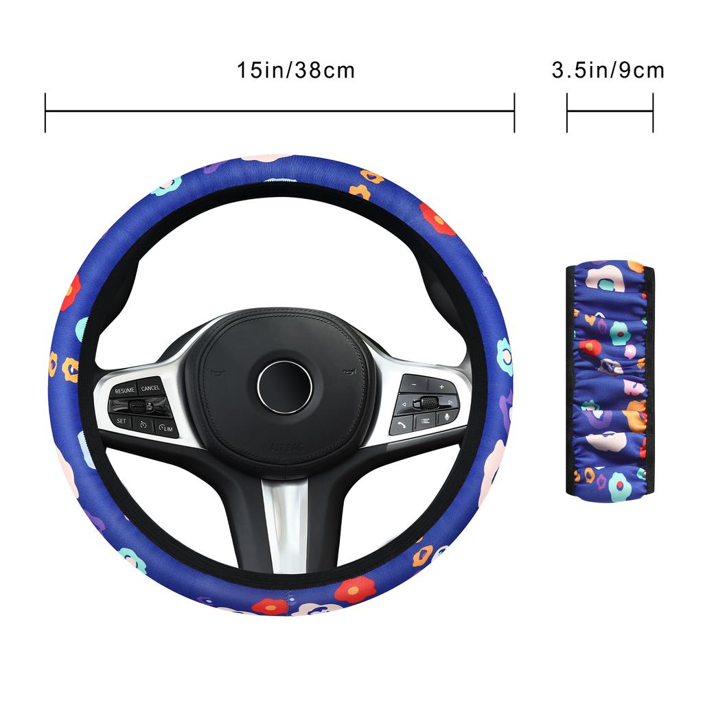 Car steering wheel cover breathable non-slip no inner ring elastic ultra-thin elastic national windmill handle cover