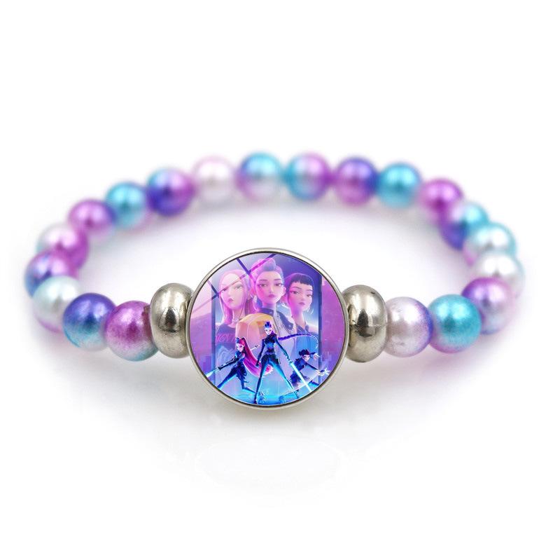 K-Pop Demon Hunters Bracelets Girls Fashion Beaded Wristband Cute Cartoon Figure Jewelry Accessories Children Christmas Gift Toys