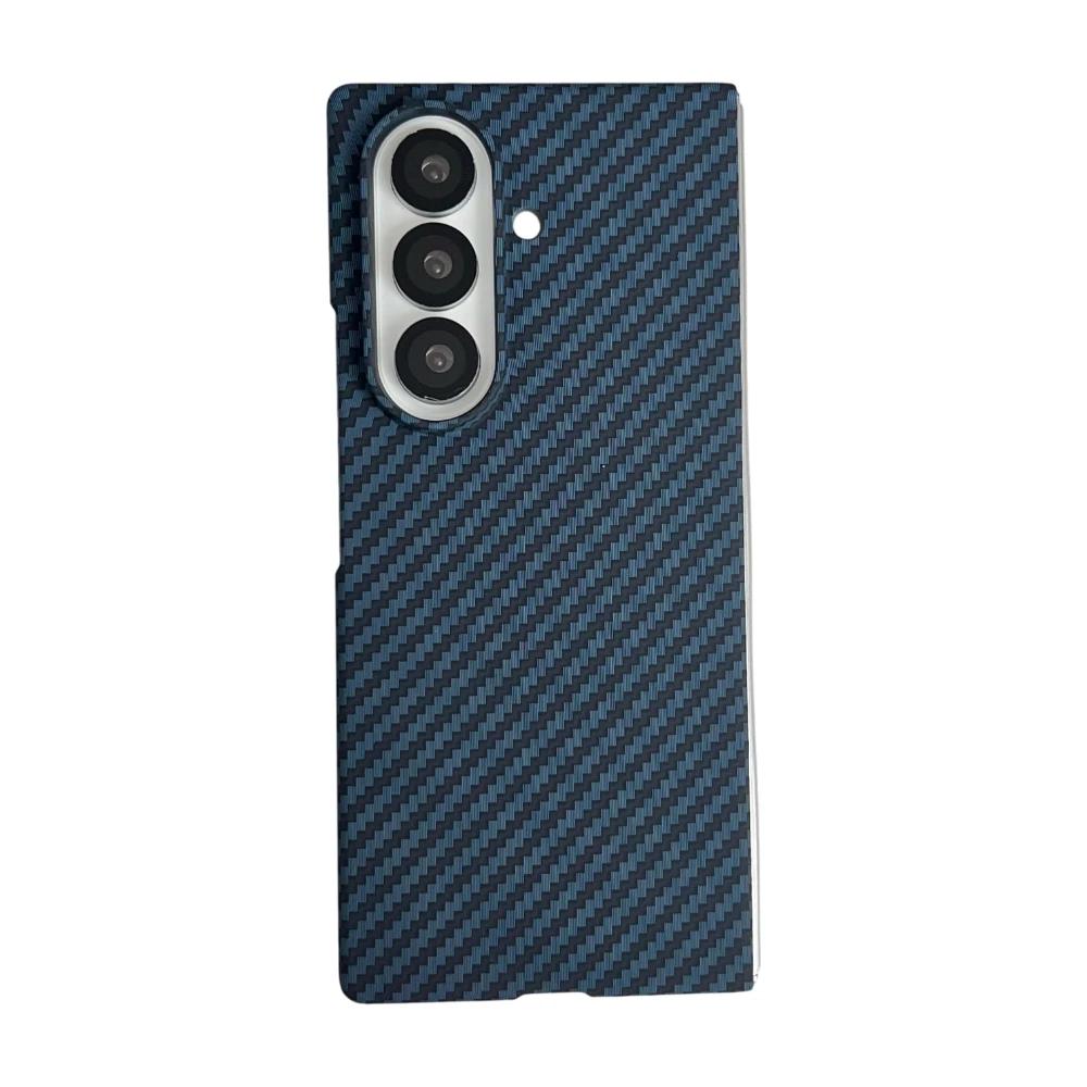 Premium Carbon Fiber Kevlar Pattern Case for Samsung Galaxy Z Fold 7 6 5 4 3 Anti-fall Invisible Magnetic Charging Protect Cover