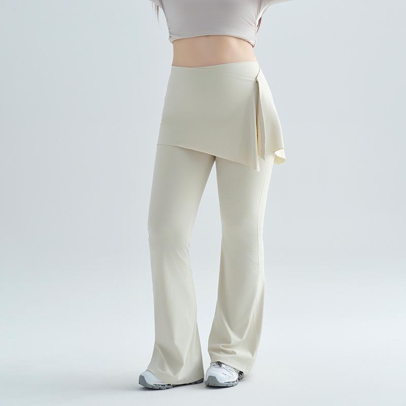 Women's High Waist Yoga Skirt Pants - Hip-Lifting Flare Trousers for Pilates & Fitness (Plus Size Available)