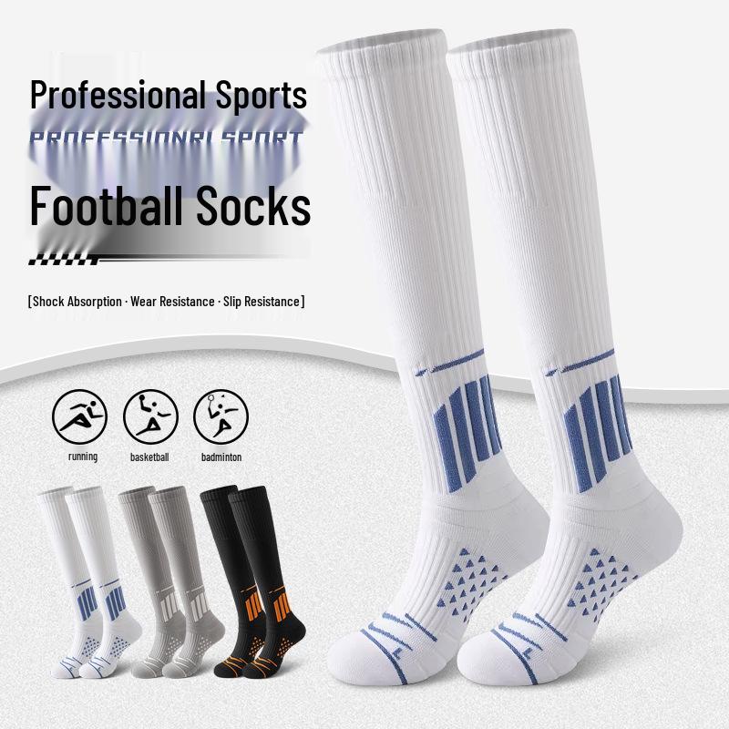 Men's Thickened Towel Bottom Long Football Socks - Ideal for Training, Running, Mountaineering, and Badminton.