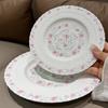 French Style Relief Dessert Plates 8 Inch Flower Pattern High Aesthetic Dinner Tableware Floral Shape Exquisite Ceramic Dish