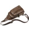 Men's Outdoor USB Chest Bag Crossbody Bag Retro PU Shoulder Bag