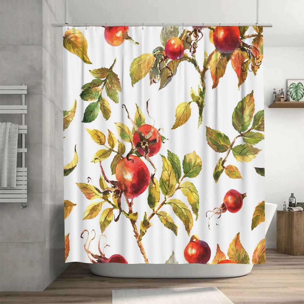 Nature's Bounty Shower CurtainA Splash of Color with Fresh Autumn Fruits Design for Bathroom Decorations