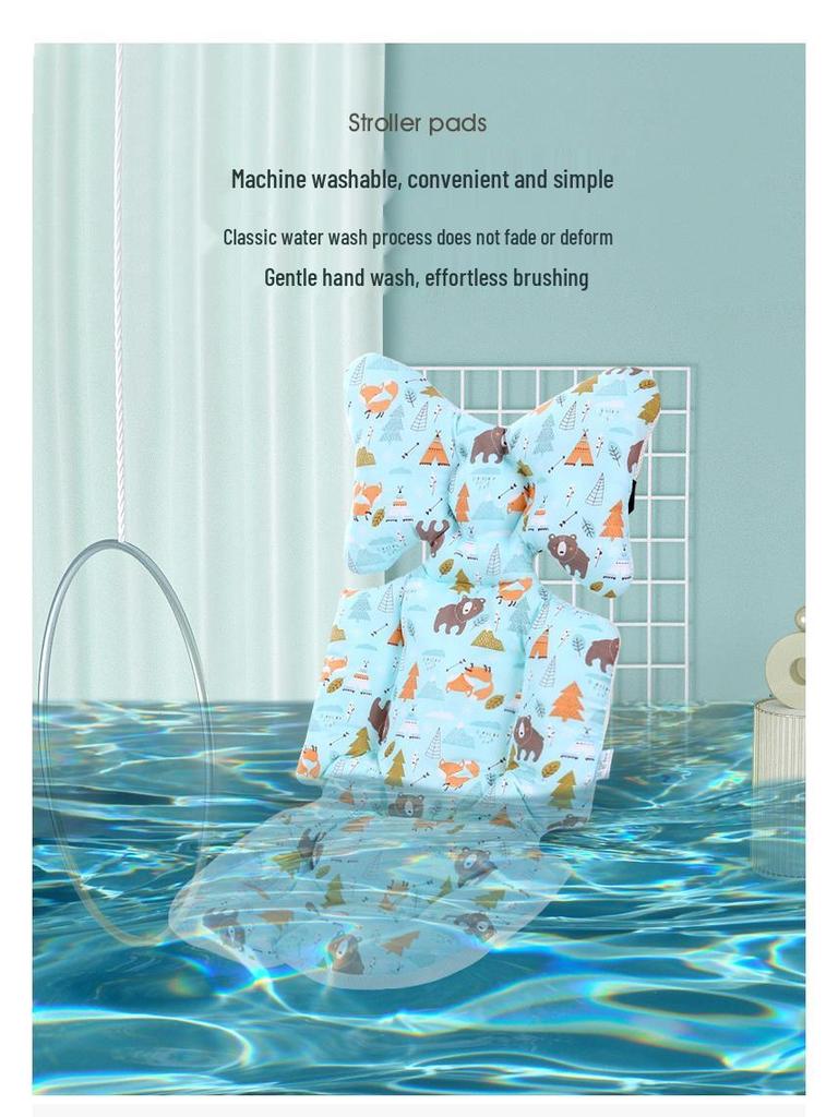 Soft Breathable Baby Stroller Seat Cushion, Washable Cotton Pad for Stroller or High Chair